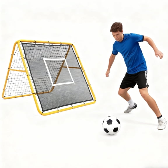 Riedhoff Double Side Soccer Rebounder Double-Sided 4 x 4 ft, Yellow
