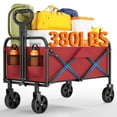 thumbnail image 1 of Riedhoff Foldable Utility Wagon - 380lb Capacity with All-Terrain Wheels & Adjustable Handle,Red, 1 of 7