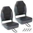 thumbnail image 1 of Garvee Folding Boat Seats, High Back, 2 Pack, Thick Sponge Padding and Hinge, Black & Gray, 1 of 7