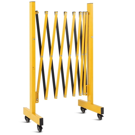 Goldensoil Metal Expandable Barricade Gate Outdoor, 8ft Folding Safety Barrier Gate with 4 Wheels
