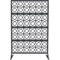 thumbnail image 1 of Riedhoff Metal Privacy Screen Panel, 46 x 70.9" Outdoor Decorative Fence, Circle Style, Black, 1 of 7