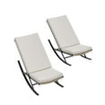 thumbnail image 1 of Riedhoff Outdoor Lounge Rocking Chairs Set of 2,Padded Cushion,Metal Frame & Rattan Seat,Beige, 1 of 7