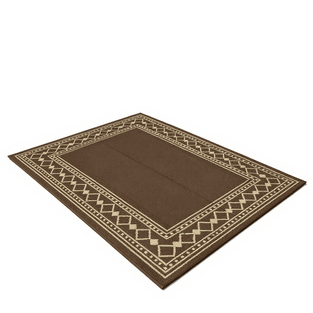Riedhoff Outdoor Rug 10'x 8', Geometric, Brown & Light Yellow