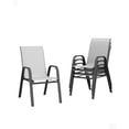 thumbnail image 1 of Riedhoff Patio Stackable Chairs Set of 4 with Breathable Textilene Fabric & Metal Frame, Grey, 1 of 9