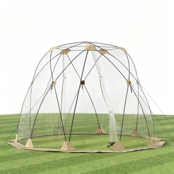 Riedhoff Pop up Bubble Tent 10.5 x 10.5 x 6.2 ft, 4-6-Person, with Waterproof & Vent Windows, Clear