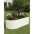 thumbnail image 1 of Goldensoil 6x3x2ft Galvanized Raised Garden Bed, Oval Planter Box for Vegetables,Flowers,Beige, 1 of 7