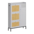 thumbnail image 1 of Riedhoff Shoe Cabinet with 3 Flip Drawers, Rattan, Adjustable Shelves,  for 24 Pairs Shoes, White, 1 of 8