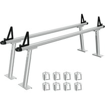 Riedhoff Truck Ladder Rack with Adjustable Width 35.4 to 71", 8 Non-Drilling C-Clamps, Silver