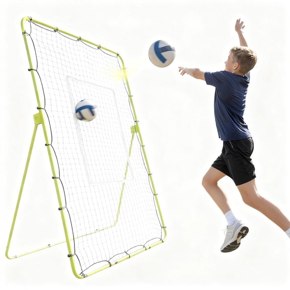 Riedhoff Volleyball Rebounder Net 7 x 4 ft, Large Training Bounce Back Net, Green & Black