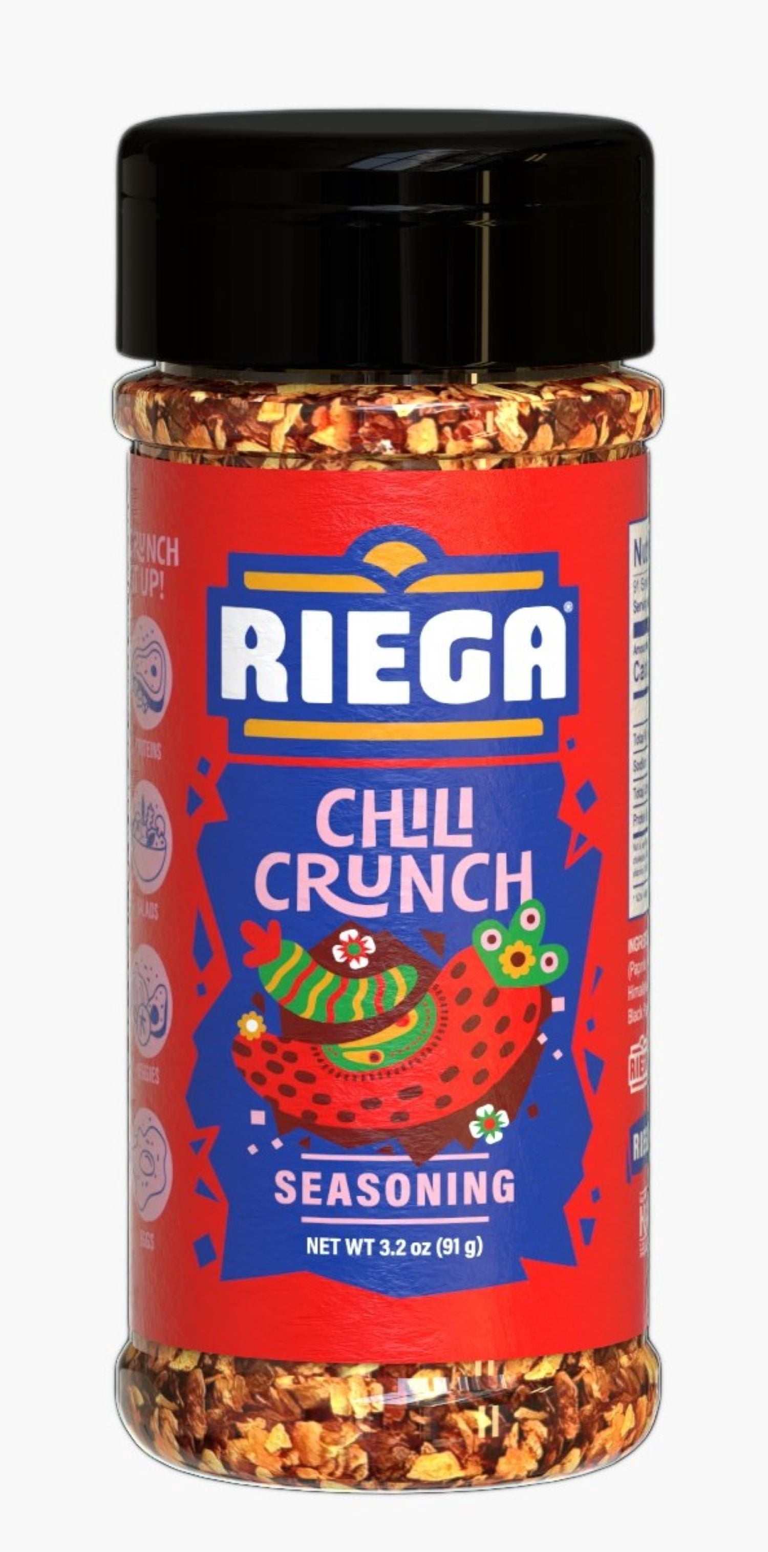 Riega Chili Crunch Seasoning Aleppo & Arbol Chili, 3.2 oz Shaker ...