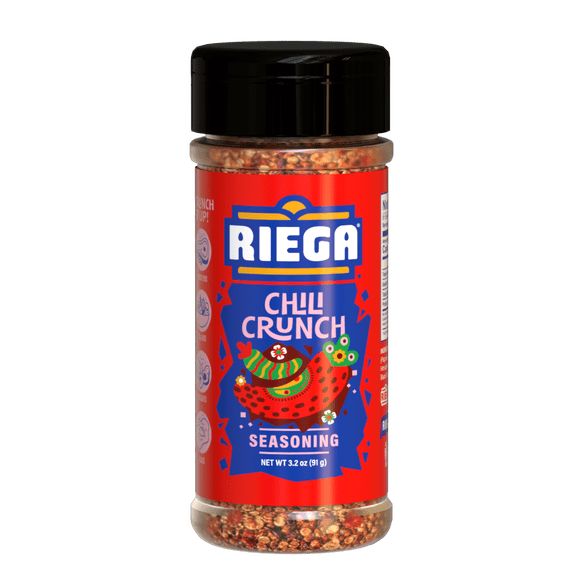 Riega Chili Crunch Seasoning Aleppo & Arbol Chili, 3.2 oz Shaker