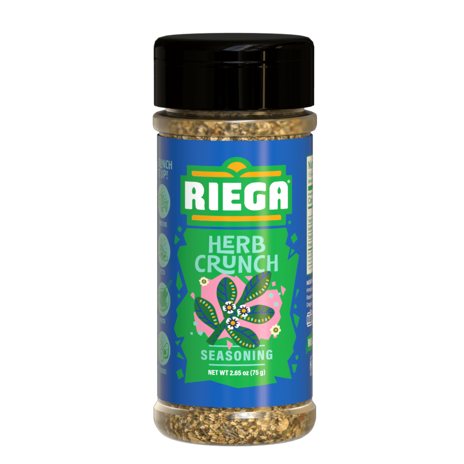 Riega Herb Crunch Shaker with Large-Cut Basil, Rosemary, and