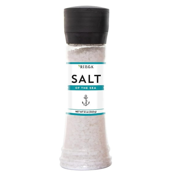 Riega Large Sea Salt Grinder, Value Size Coarse Kosher Salt Grinder, 12 Ounce (Pack of 1)