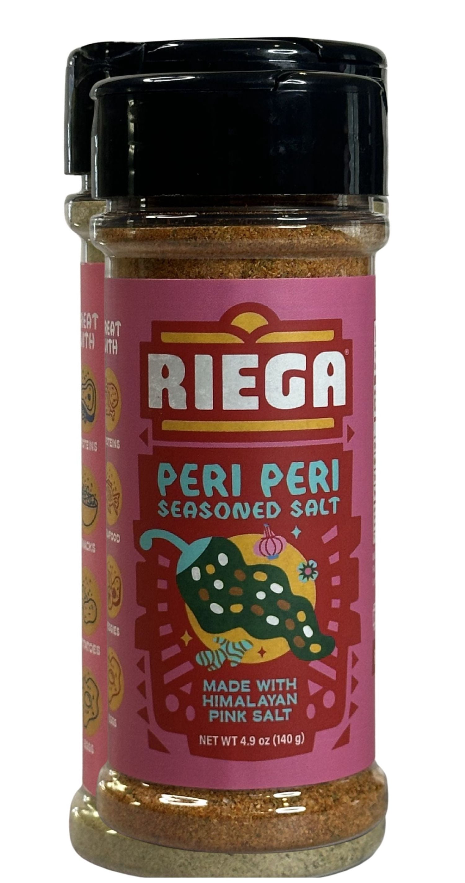 Riega Peri Peri Himalayan Pink Seasoned Salt Shaker, 4.9 oz, No Artificial Ingredients, Vegan