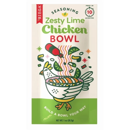 Riega Zesty Lime Chicken Bowl Original Seasoning Mix, 8 Packets