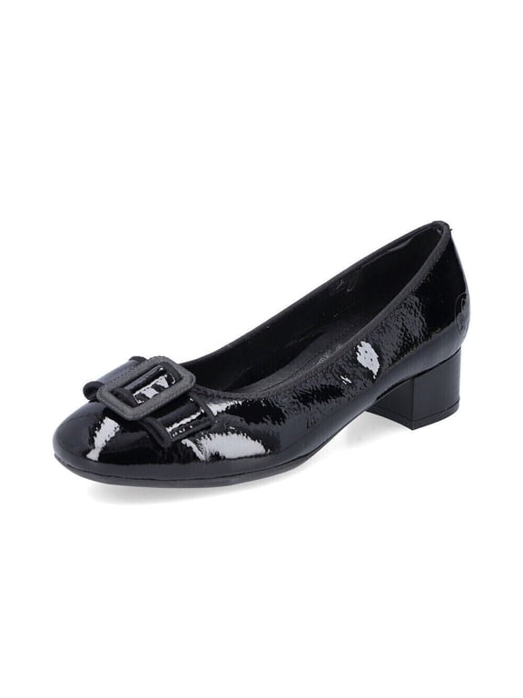 Women's 49261-00 Block Heel Comfortable Pumps, Black, Size EU 37