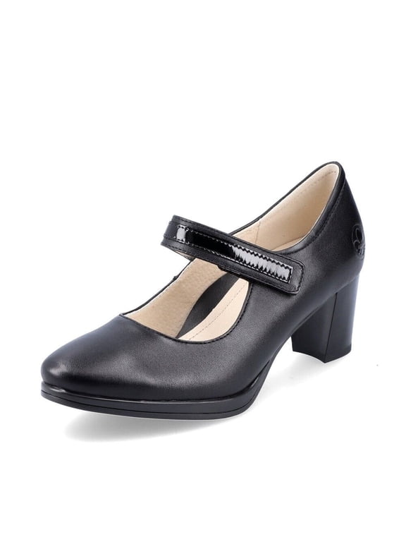 Women's 49562-00 Block Heel Hook and Loop Closure Pumps, Black, Size EU 41