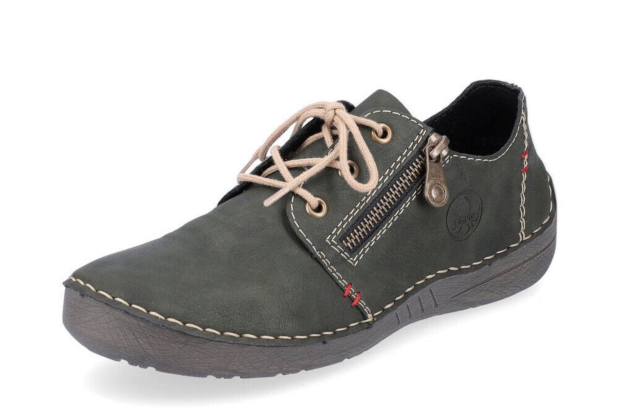 Rieker Women's 52523-54 Angela Side-Zip Lace-Up Sneakers, Green