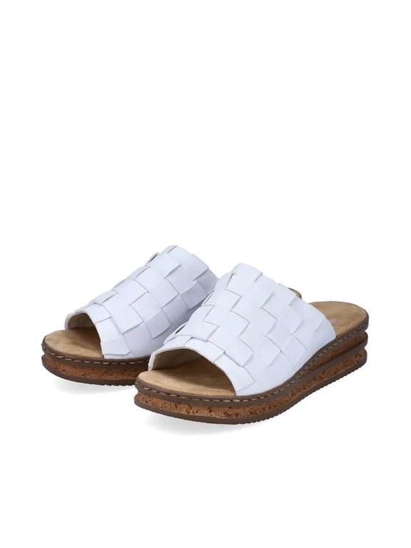 Women's 62988-80 Slip-On Wedge Platform Sandals, White, Size EU 39