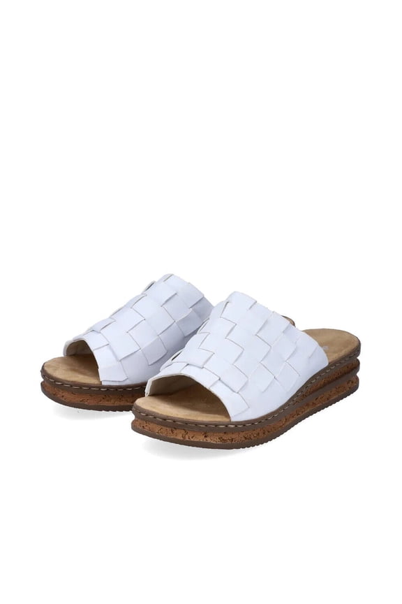 Women's 62988-80 Slip-On Wedge Platform Sandals, White, Size EU 41