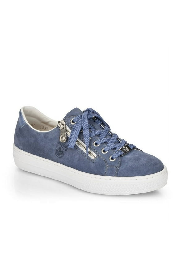 Women's L59L1-10 Lace-Up Side-Zipped Sneakers, Blue, Size EU 37
