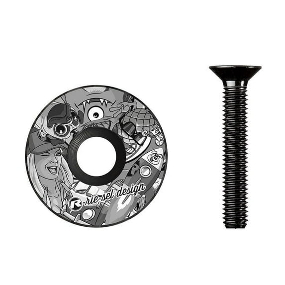 Riesel Design Stem Cap - 1 1/8" Carbon Fiber Stem Top Cap - Lightweight, UV-Resistant