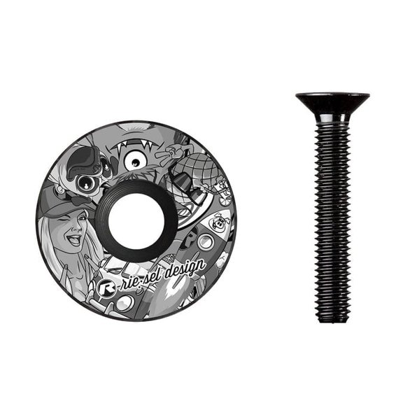 Riesel Design Stem Cap - 1 1/8" Carbon Fiber Stem Top Cap - Lightweight, UV-Resistant