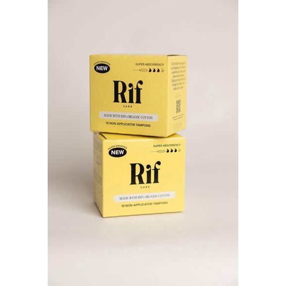 Rif Care, Organic Cotton, Unscented, Non-Applicator Tampons Super Absorbency, 2 Pack, 36 Total