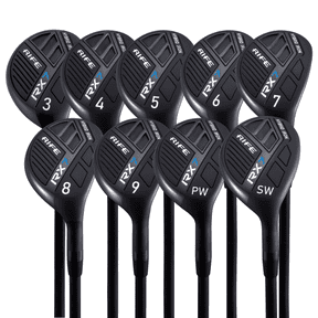 Rife Golf RX7 Tall Men's Right Handed XL Length Plus 1 Inch Over Standard Regular Flex Graphite All True Utility Hybrid Irons Set 3 4 5 6 7 8 9 PW SW Ultra Forgiving Golf Clubs