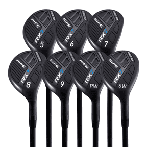 Rife Golf RX7 Tall Men's Right Handed XXL Length Plus 2 Inches Over Standard Regular Flex Graphite All True Utility Hybrid Irons Set 5 6 7 8 9 PW SW Ultra Forgiving Golf Clubs