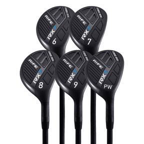 Rife Golf RX7 Tall Men's Right Handed XXL Length Plus 2 Inches Over Standard Regular Flex Graphite All True Utility Hybrid Irons Set 6 7 8 9 PW Ultra Forgiving Golf Clubs