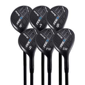Rife Golf RX7 Tall Senior Men's Right Handed XXL Length Plus 2 Inches Over Standard Lite A Flex Graphite All True Utility Hybrid Irons Set 6 7 8 9 PW SW Ultra Forgiving Golf Clubs
