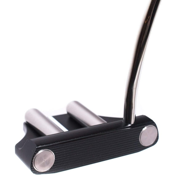 Rife Golf Right Handed Black Two Bar Mallet Putter Patented Roll Groove Technology with Adjustable Weight System. Heel Shaft with Double Bend Makes It Perfect for Lining up Your Putts (Right, 36)