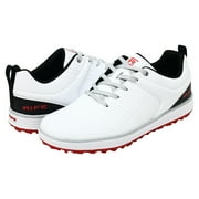 Rife Golf Shoes Mens Pro Tour Quality Ultra Track Spikeless White Relaxed Comfort Fit with Maximum Tech Waterproof Protection Size 7