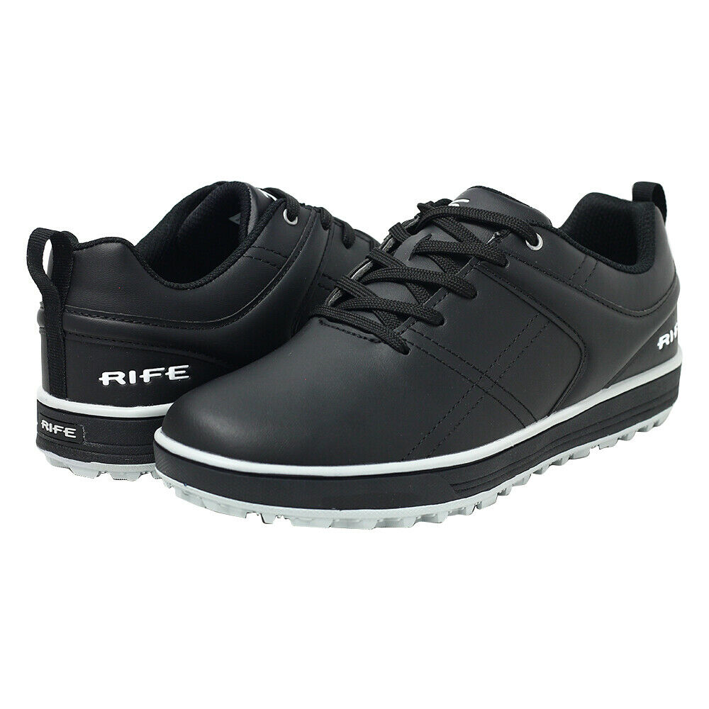 Rife Golf Shoes&nbsp;Mens Pro Tour Quality Ultra Track Spikeless Black Relaxed Comfort Fit with Maximum Tech Waterproof Protection (Size 11.5) - image 1 of 9