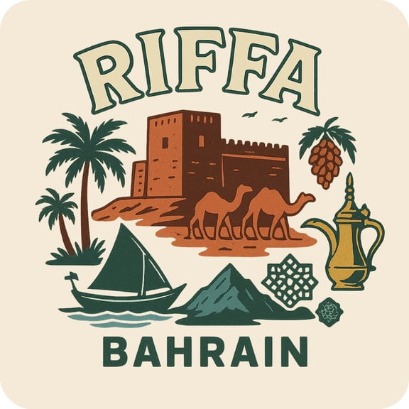 Riffa Bahrain Keepsakes Souvenir Vinyl Sticker – Destination Travel Keepsake Collectible (6-Inches Wide)