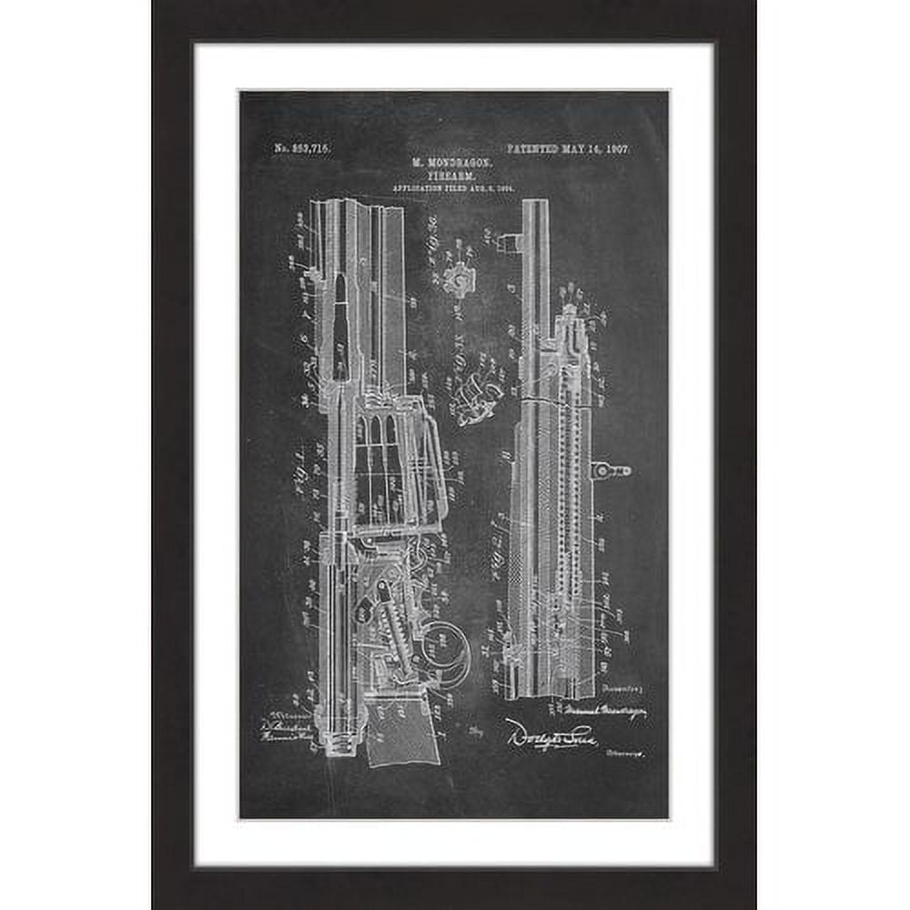 "Rifle 1907 Chalk" Framed Painting Print