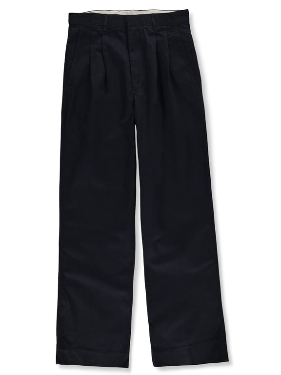 Big Boys’ Husky Basic Pleated Pants (Husky Sizes) Color: navy Size: 28 husky
