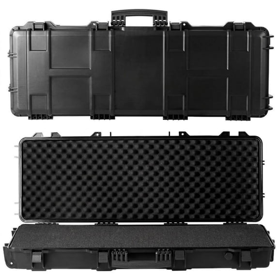 Rifle Hard Case with 3 Layers Fully-Protective Foams, 42" Lockable Gun Case with Wheels, IP67 Waterproof & Crushproof for Two Rifles or Shotguns, Airsoft Gun