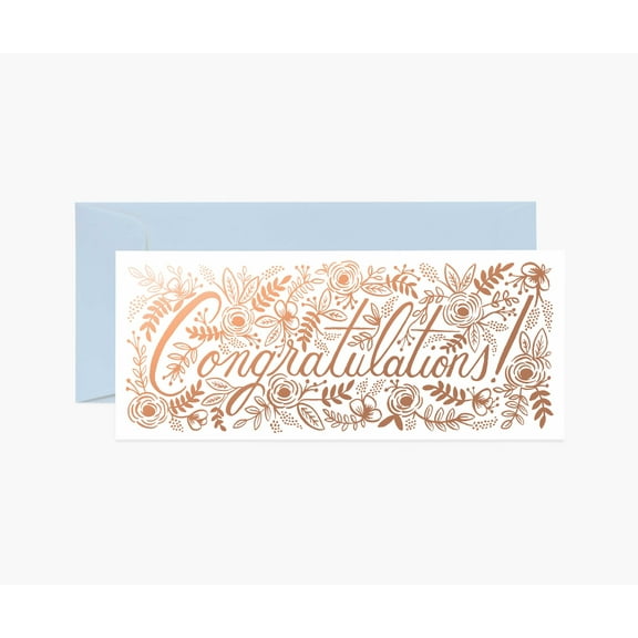Rifle Paper Co. Set of Four Congratulations Card Champagne Floral