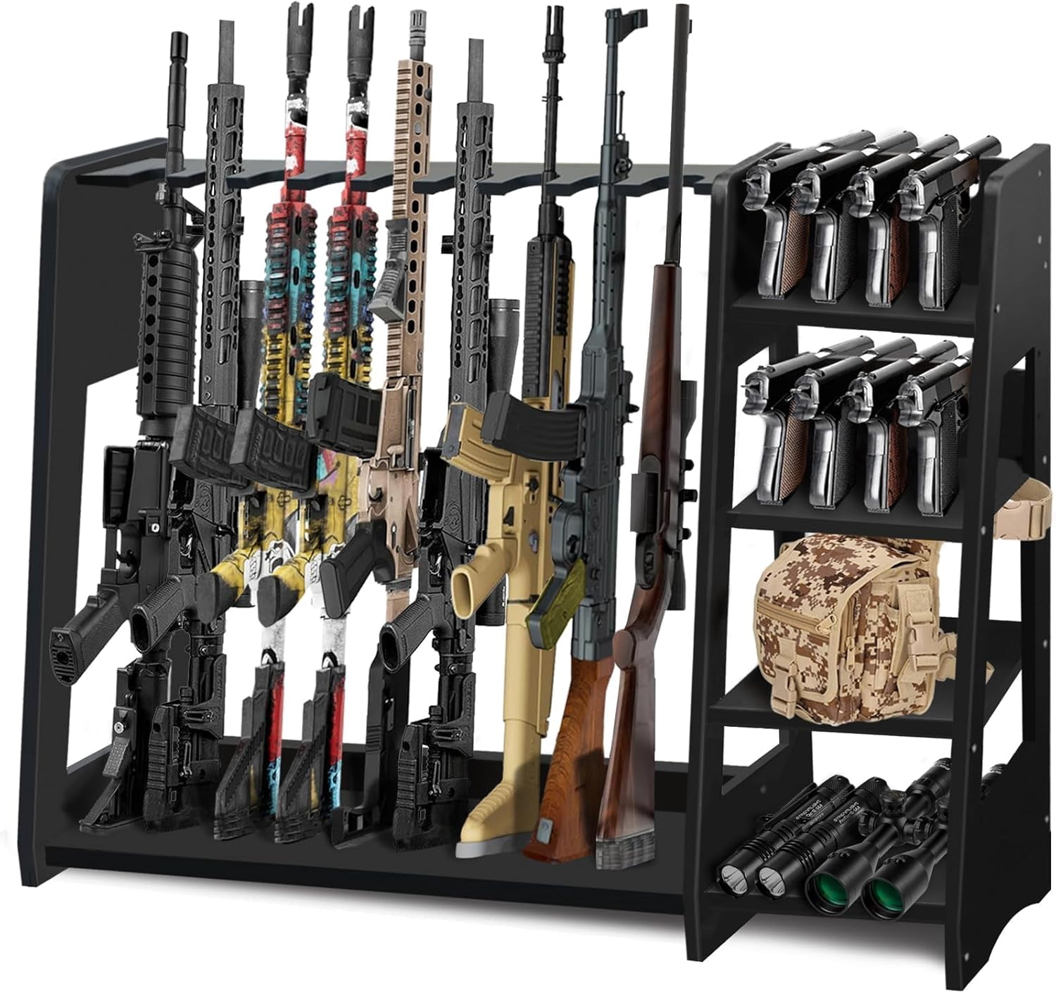 Rifle Rack, Upgrade Gun Rack for Wall, Adjustable 1/4/8/9 Slot Indoor ...