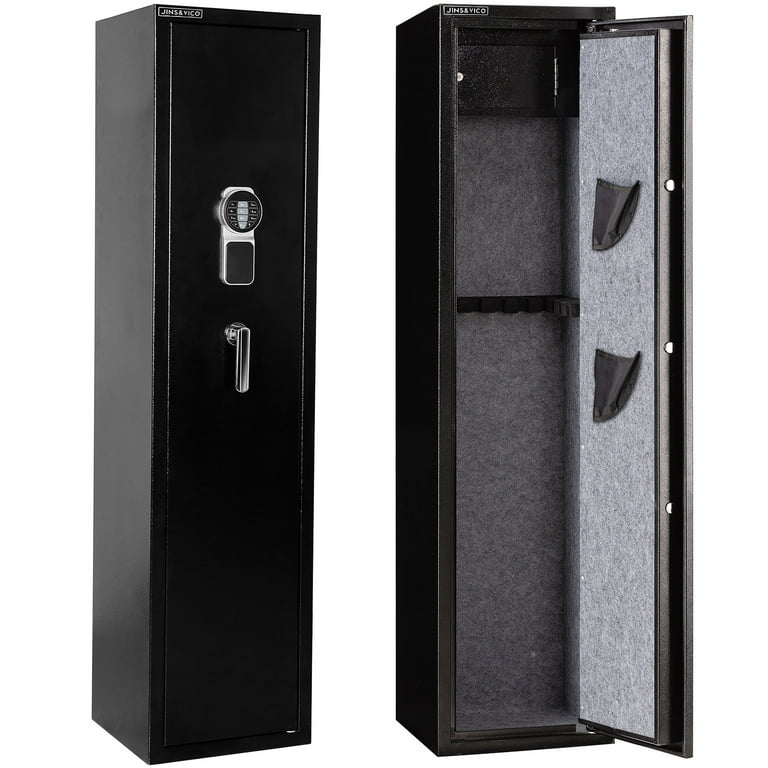 Safe 5 Storage Security Cabinet For Home Long With Separate Lock Bo Pistols Ammo Anti Static Extra 2 Hands Bags Com