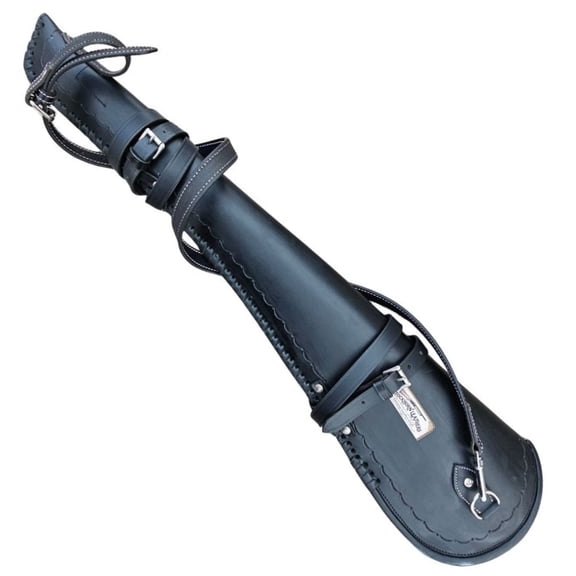 Rifle Scabbard Case with Soft Lined Interior Full Grain Western Saddle Gun Cover Handcrafted Leather Adjustable Shoulder Strap for Hunting Ranch Horseback & ATV