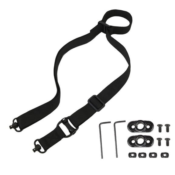 Rifle Sling with Swivel Mounts - Quick Adjust Two Point Sling for Hunting and Shooting - Heavy Duty Nylon Shoulder Strap with Secure Attachment Hardware for Outdoor Use - 1 Pack