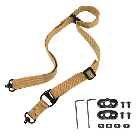 Rifle Sling with Swivel Mounts - Quick Adjust Two Point Sling for Hunting and Shooting - Heavy Duty Nylon Shoulder Strap with Secure Attachment Hardware for Outdoor Use - 1 Pack