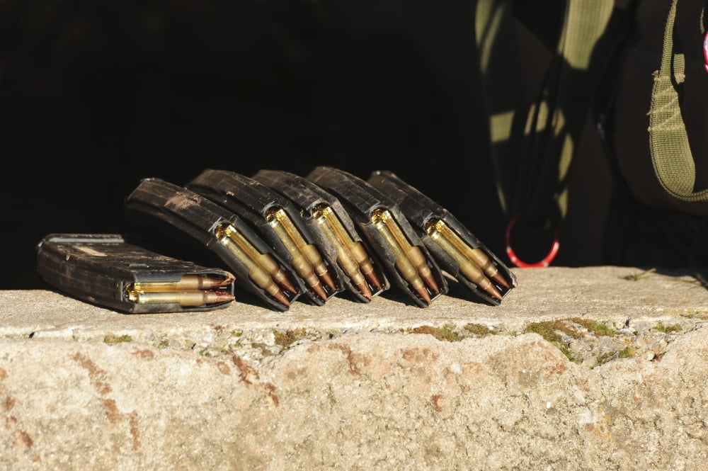 Rifle magazines with 556mm rounds Canvas Art - Andrew ChittockStocktrek Images (17 x 12)