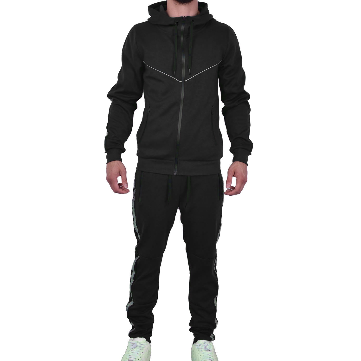 Riflessi Men's Athletic Sports Casual 2 Piece Reflective Tracksuit