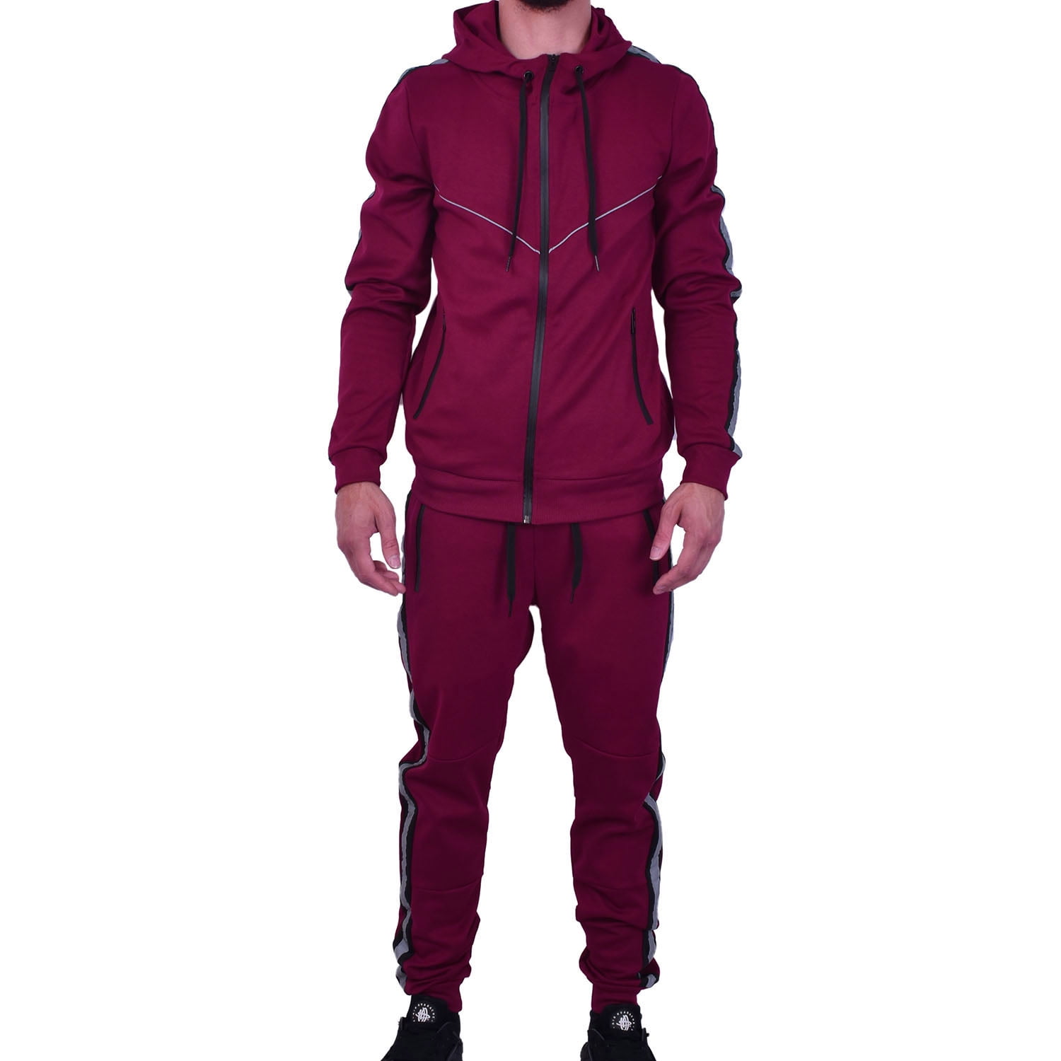Riflessi Men's Athletic Sports Casual 2 Piece Reflective Tracksuit