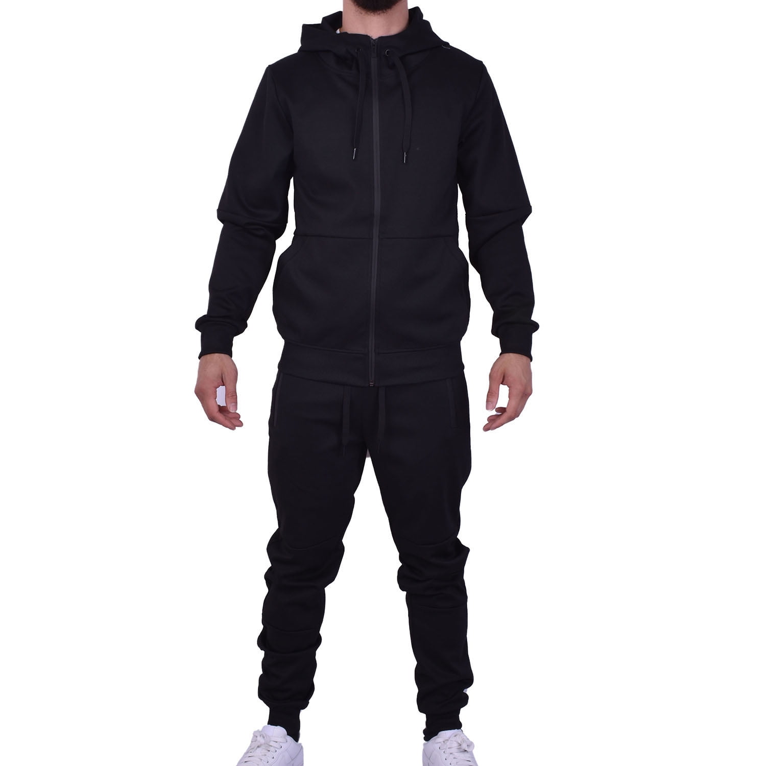 Plain black sales sweat suit