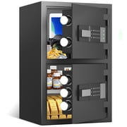 Riflevault 5.5 Cu Ft Double Door Safe with 220  Wide Opening, Backlit Keypad, Dual Alarm, LED Lights and Adjustable Shelf for Cash, Jewelry, Documents